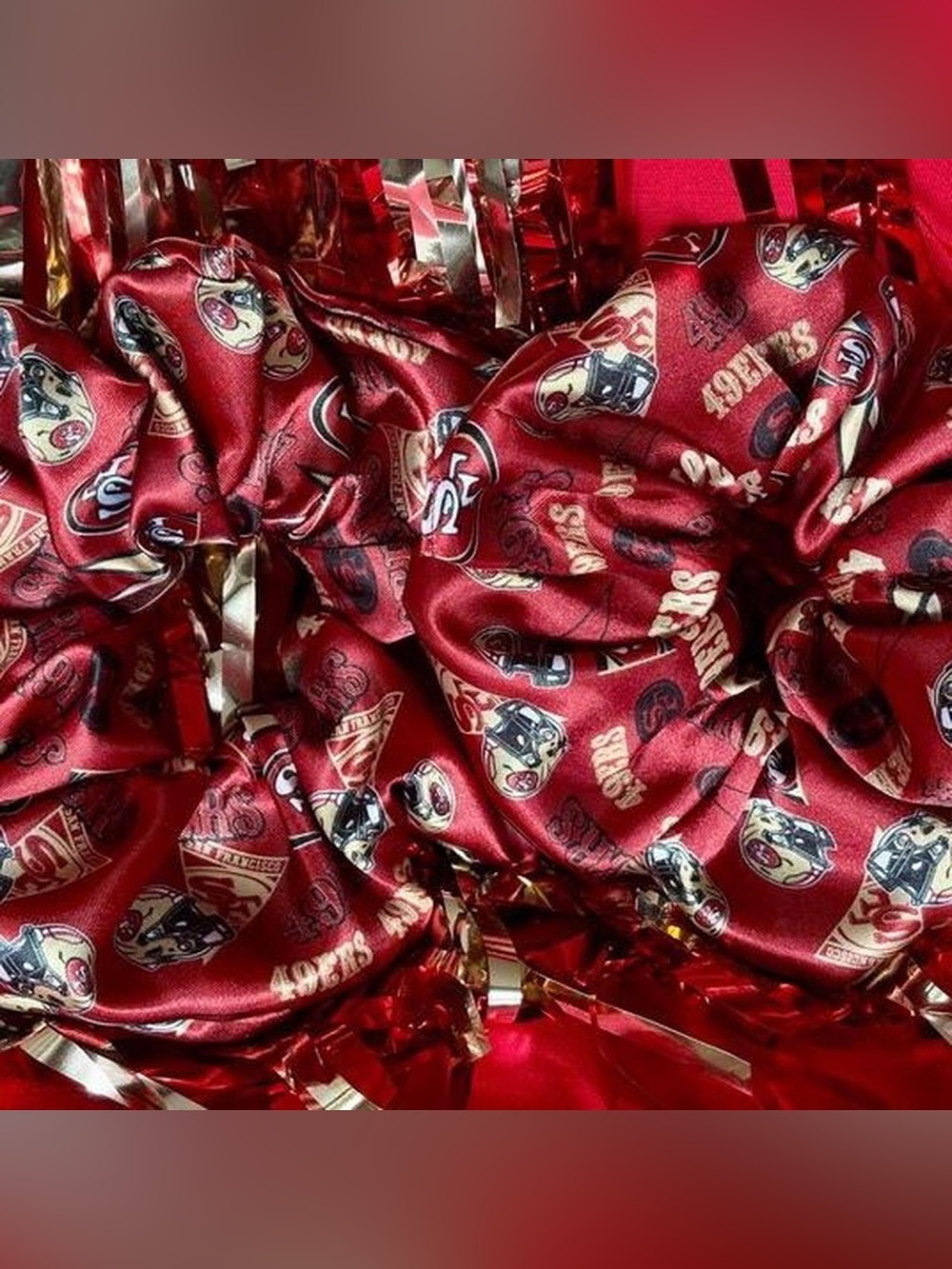 San Francisco 49ers Red Satin Scrunchie Fan accessory football fan outfit niners
